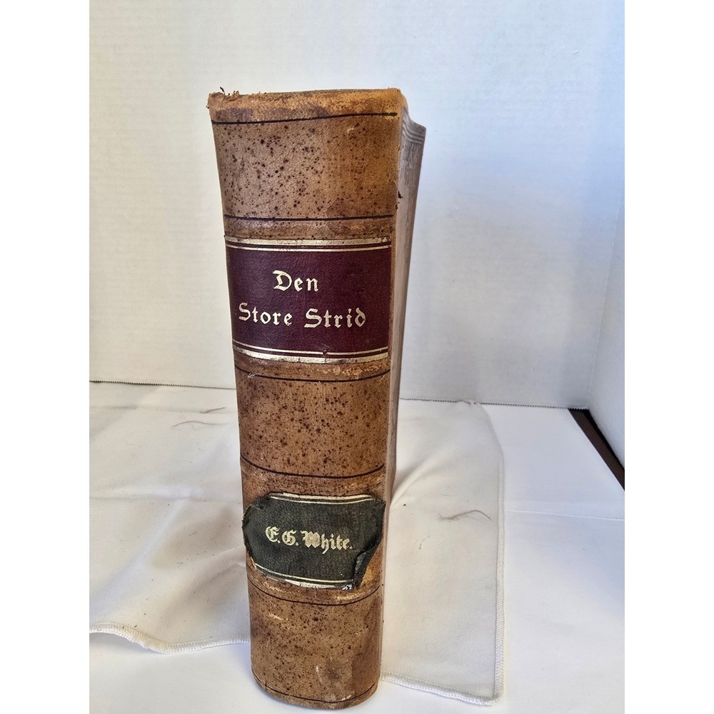 Den Store Strid E.G. White Antique Danish Norwegian Book Seventh-Day Adventist‎